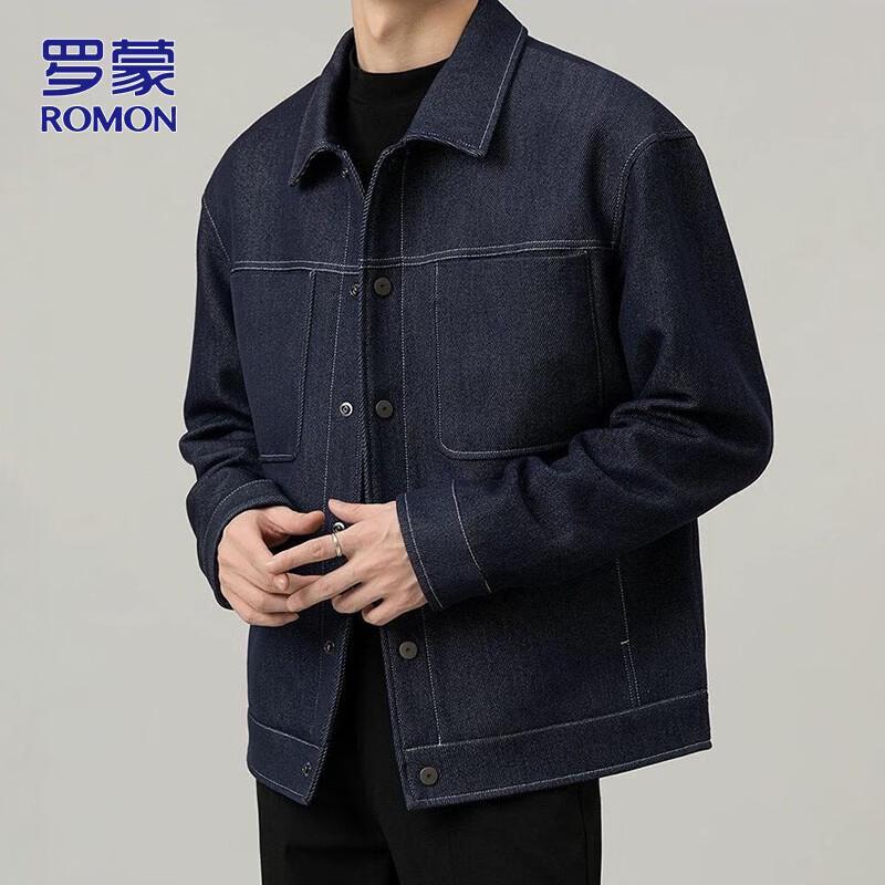 ROMON Men's Casual Denim Jacket