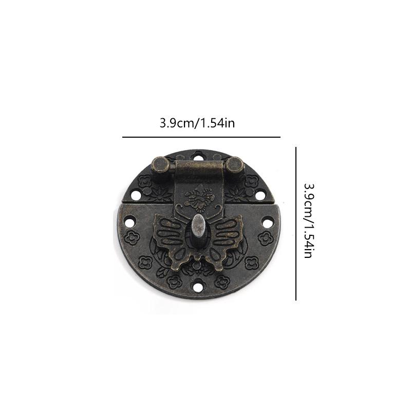 Vintage Butterfly Lock Antique Bronze Hasp Latch Upscale Jewelry Wooden Box Cabinet Lock Case Decorative Hardware Accessory