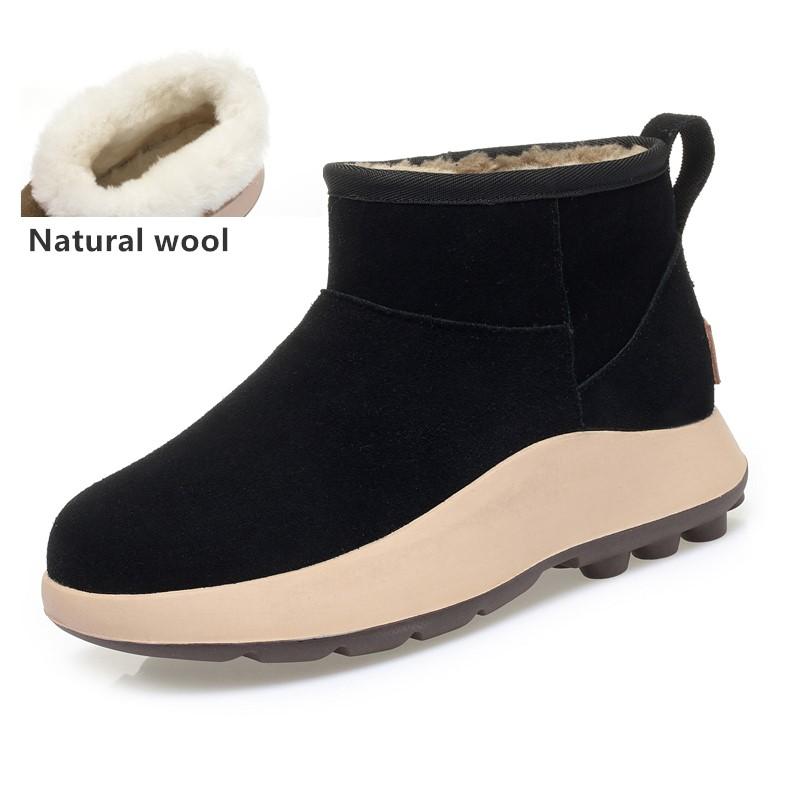 Fashion AIYUQI Snow Boots Women Sheepskin Fur Integration Thick Wool Warm Winter Boots Women Genuine Leather Anti-slip Women Booties