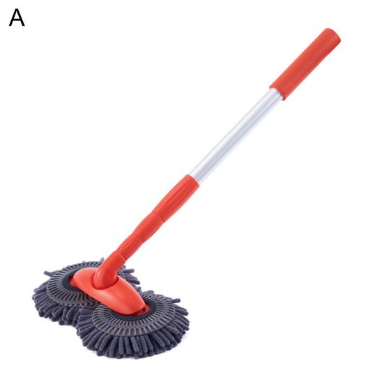 Long Handle Car Wash Brush Double Disc Design Detachable Reusable Windshield Window Microfiber Car
