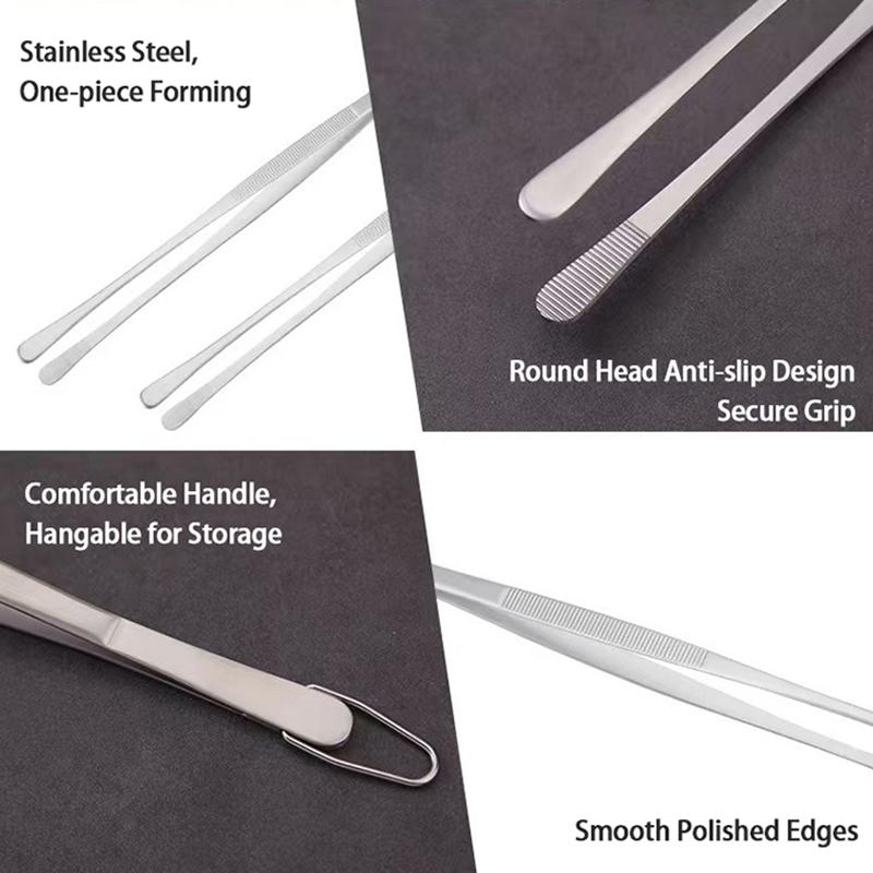 1pcs 12 Inch Stainless Steel Cooking Tweezers Kitchen Tongs BBQ Tool Tweezers for Cooking Kitchen Accessories CFQJ007