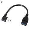 USB 3.0 Type A 90 Degree Right Angled Male To Female Extension Adapter Cable