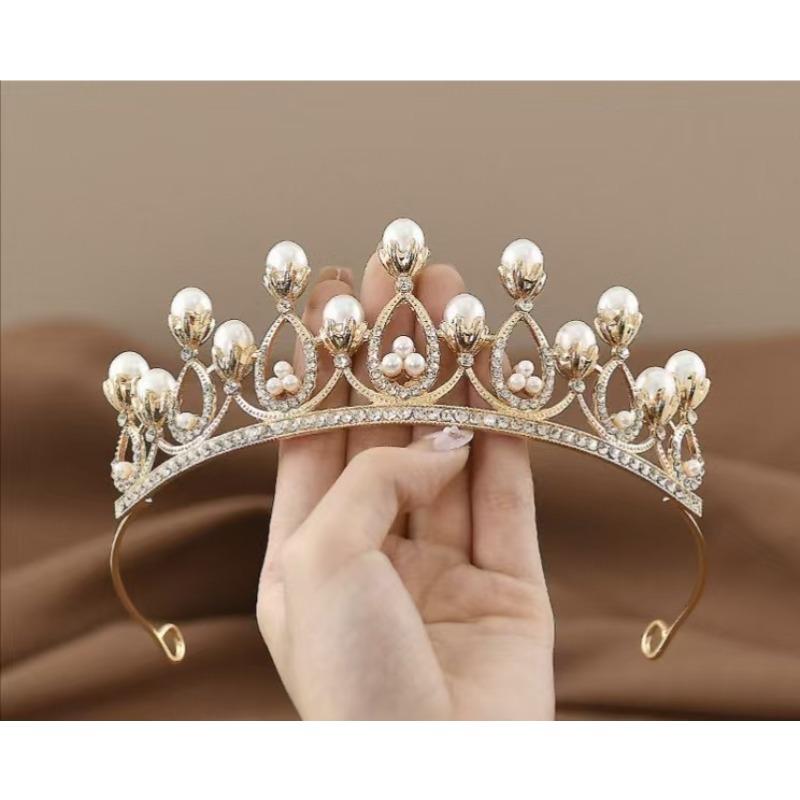 

Новый Жемчужный Головной Убор-Корона для Детского Дня Рождения, Высококлассная Корона, Повязка для Волос и Заколка для Волос для Девочек, Аксессуар для Волос для Маленьких Девочек, Ободок