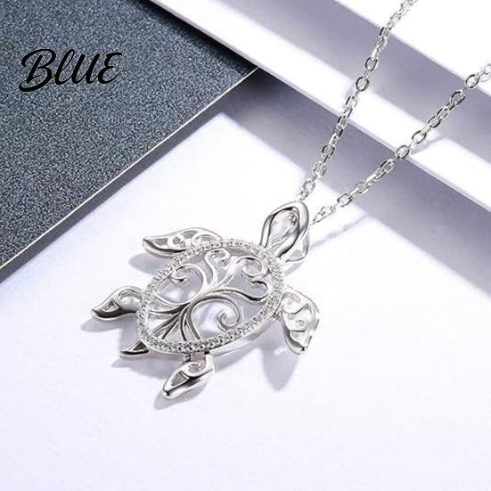Rhinestone Turtle Jewelry Hollow Sea Necklace Good Luck Longevity Pendant
