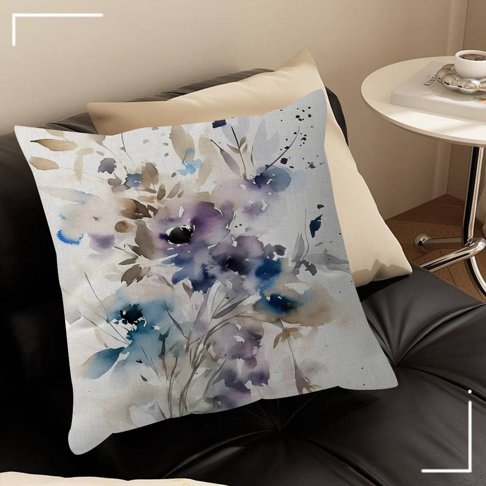 Wildflowers Watercolour Decorative Room Aesthetics Pillow Case Home Decor Bedroom Sofa Bed Couch Pillow Cover 45x45