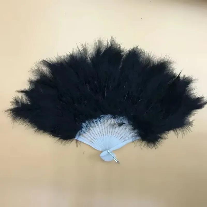 Soft Fluffy Lady Burlesque Wedding Hand Fancy Dress Costume Dance Feather Portable Fan Chinese Decoration Weddings Decorative