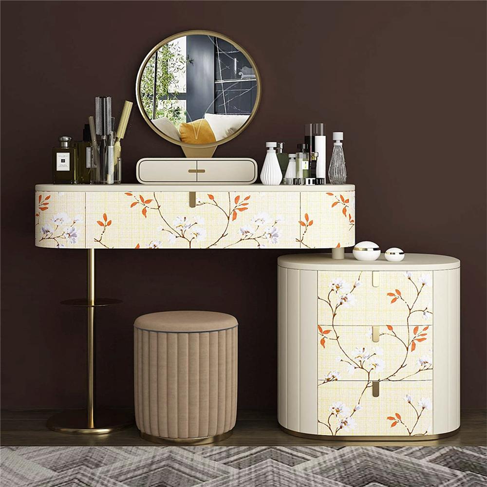 8m Vinyl Green Leaf Peel and Stick Wallpaper Self Adhesive Contact Paper Removable Waterproof Wallpaper for Furniture Renovation