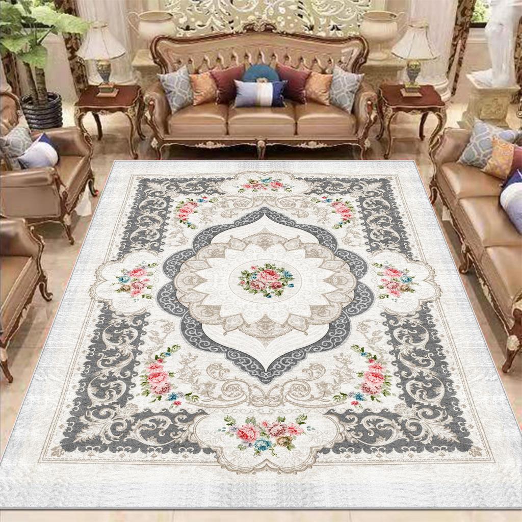 European Style Carpet for Living Room Home Decoration Luxury Large Rugs Bedroom Bedside Non-slip Mats Lint-free Easy Clean Rug