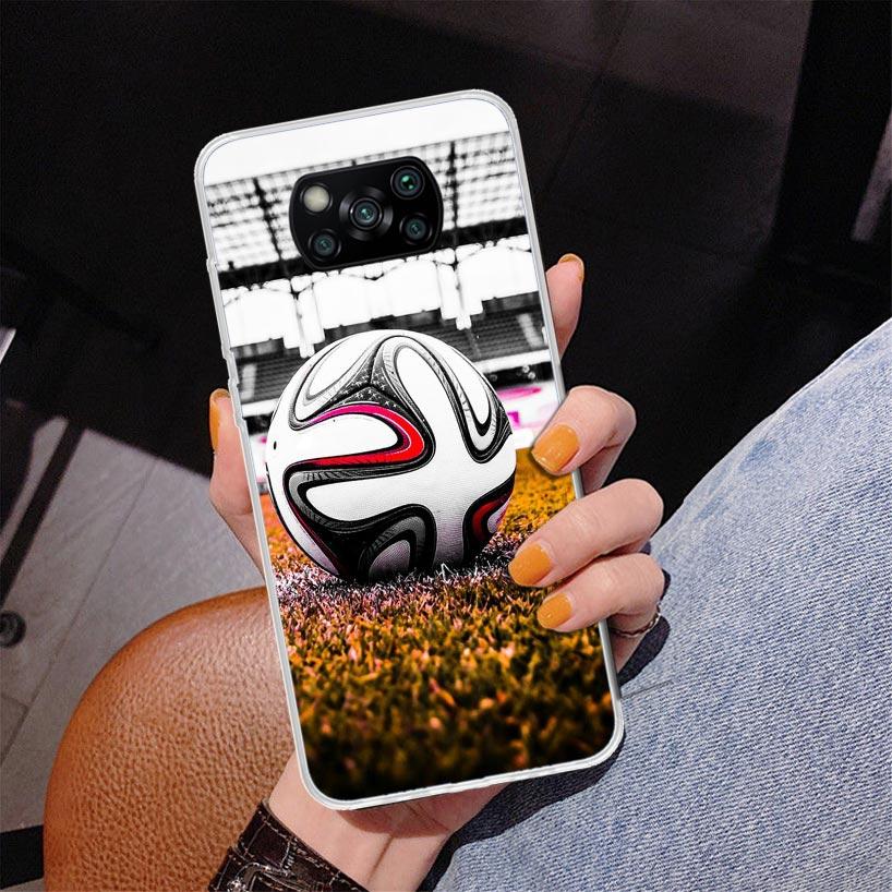 Football Soccer Ball Design Phone Case For Xiaomi Poco X7 X6 X5 Pro F7 Ultra Redmi 15C 15 13C 13 12C 12 10 10A 10C 9 9A 9C 9T Co