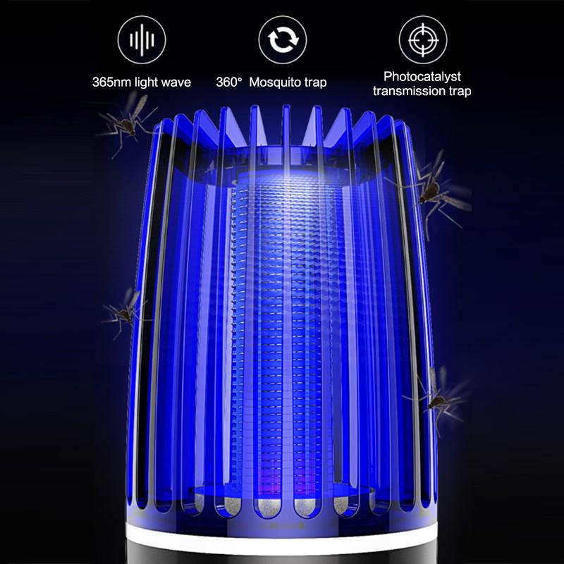 2000/4000mAh USB oppladbar anti-mygglampe Elektrisk sjokk Mute Insektmordere LED insektmiddel Pest Repeller Camping Light