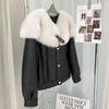 Winter New Fur Integrated Imitation Fox Fur Imitation Fur Navy Collar Fashion Thermal Jacket Women's Locomotive Coat
