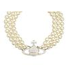 Three Row Shallow Relief Brass Crystal Necklace Women Necklace Silver 6303000702P127P127