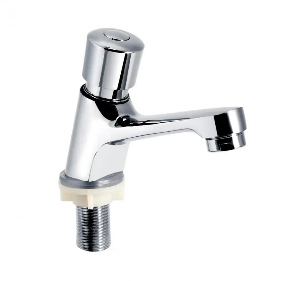 Public Ktchen Bathroom Time Delay Faucet Chrome Plated Self Closing Water Saving Faucets Basin Sink Taps Bathroom Faucet