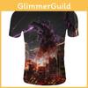 Godzilla King Of The Monster Men Short Sleeve Tops 3d Print Casual T-shirt Tee