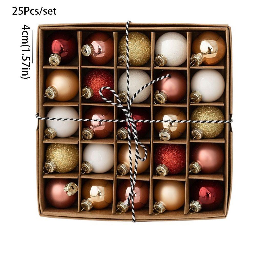 25Pcs/set Handmade Glass Christmas Balls DIY Xmas Tree Ornaments Accessories Gift