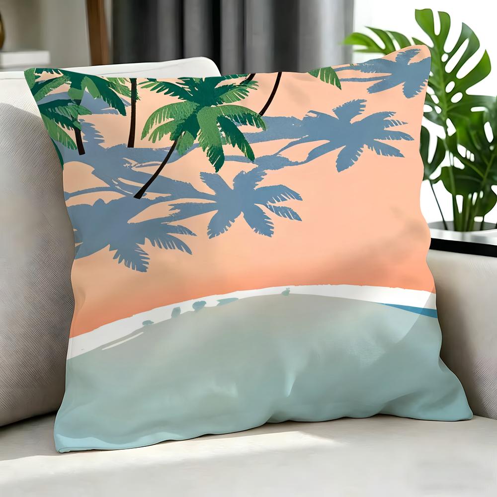 Art SSummer Beach Arting Cushion Cover Cushion Cover Set Pcs X X X Pillowcase Decorative Sofa Home Decor