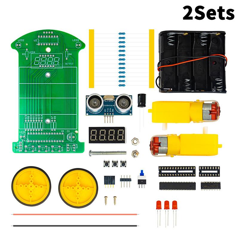 DIY Set for Ultrasonic Sensing Car; LED Display Programming and Soldering Practice Tool Kit