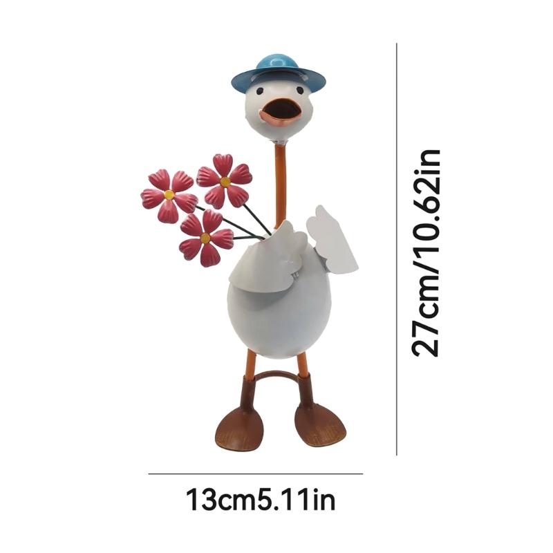 Funny Duck Figurine Ornaments Decors Duck Statue Craft Succulents Decorations Sculpture for Home Garden Outdoor