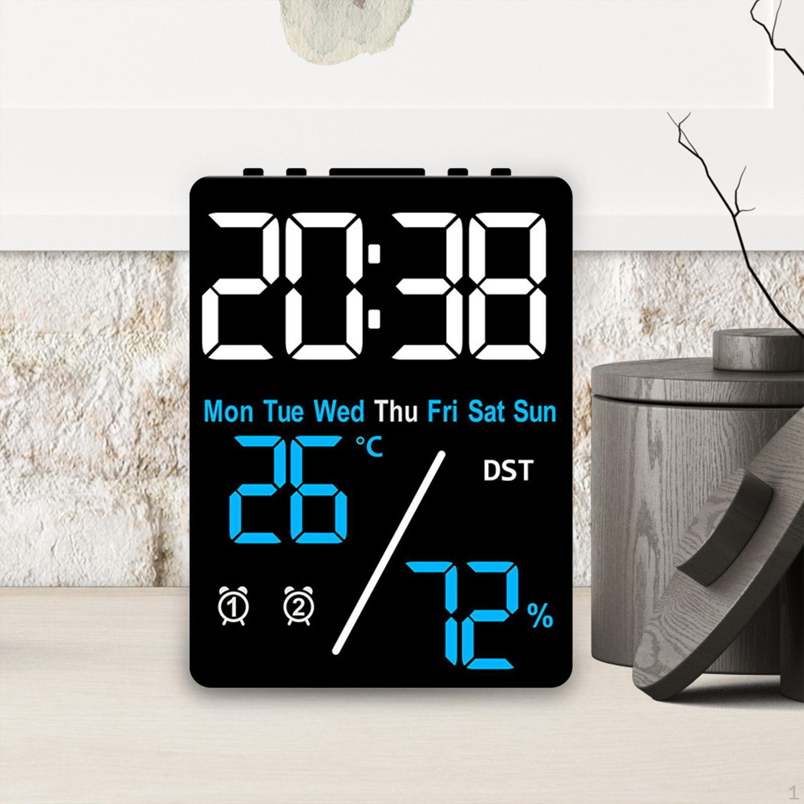 

Цифровой будильник с 2 настройками, светодиодный дисплей, электронный стол для учебной комнаты Blue Digital Black