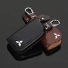 Leather Car Key Bag Keychain Protective Case Wallet For Mitsubishi Lancer ASX Pajero Mirage Attrage Xpander Outlander