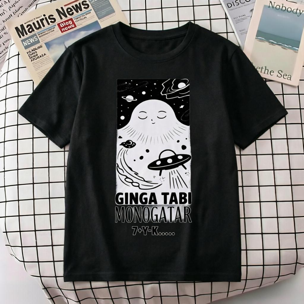 

Black White UFO Space Print TShirt 100 Cotton Breathable Unisex Black Loose Fit Casual Top M