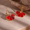 Medieval Vintage Dripping Oil Flower Earrings Retro Niche High-end Earrings Light Luxury Versatile Temperament Earrings Women