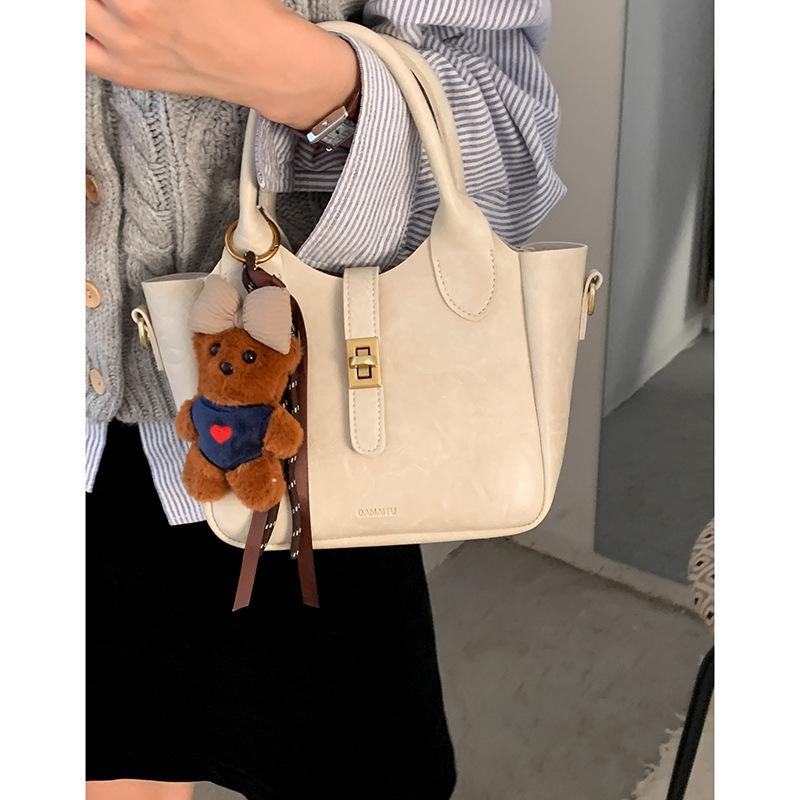 Retro Niche Portable Vegetable Basket Bag Women's 2025 New Trendy Fashion Korean Small Tote Bag Simple Messenger Bag