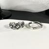 Cold Wind Personality Fashion Retro Retro Rhombus Niche Design Stacked Wearing Opening Adjustable Ring
