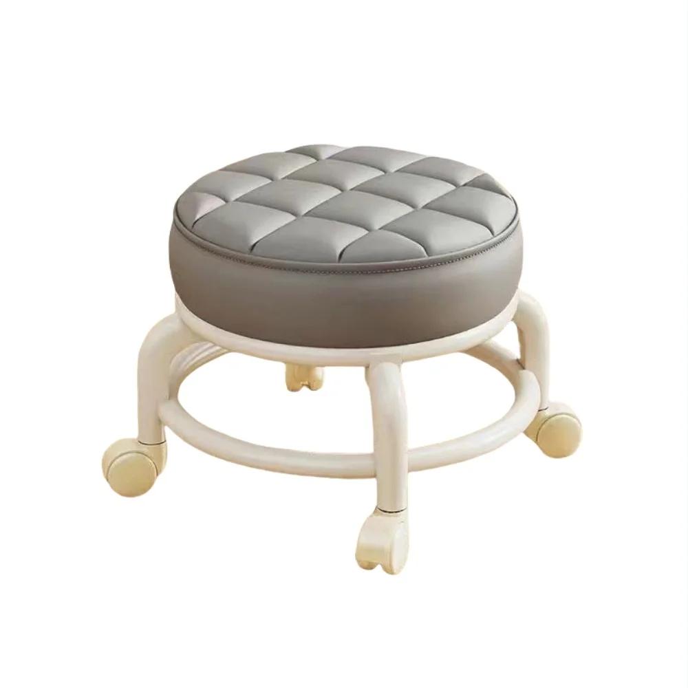 With Wheel Seat Sliding Wheel Low Stool Universal Wheel Small Stool Children Multi-Functional Shoe Changing Seat Round Stool