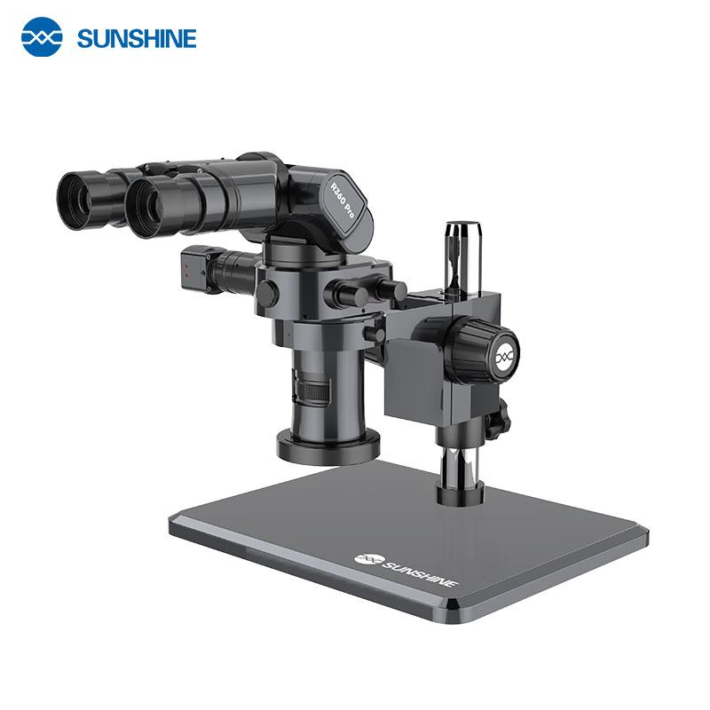 

SUNSHINE R360 Pro Trinocular Microscope 0.7-5.8X magnification adjustment ring/Adjustable eye distance angle repair tools чорний