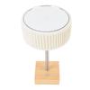 Rechargeable Desk Lamp with Fabric Shade Top Mirror Table Light Modern Touch Dimmable LED Bedside