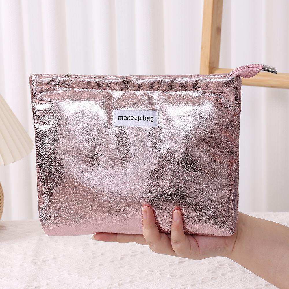 Fashion Shiny Sequins Cosmetic Bag Portable Women Clutch Zipper Pouch Handbag Makeup Toiletries Storage Square Bag