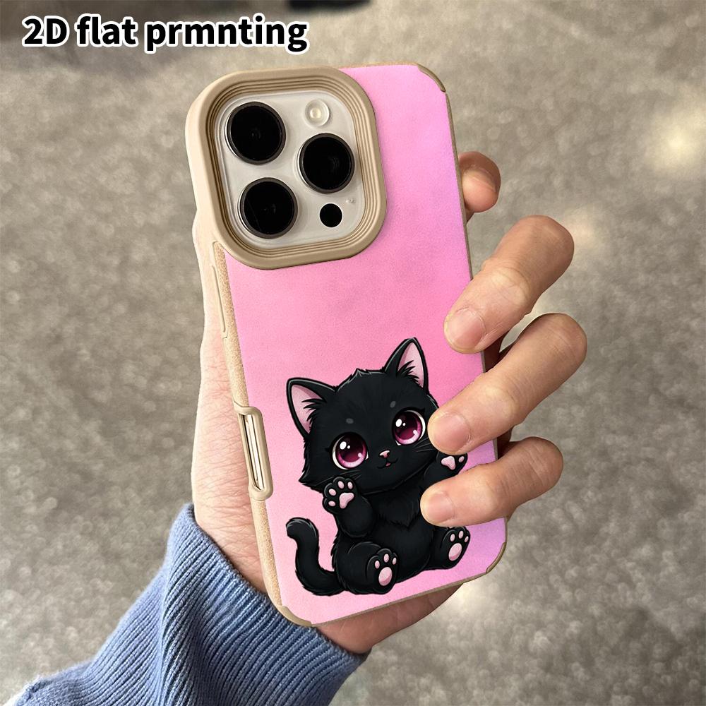Phone Case: 2D Flat Lambskin Suitable for iPhone 18, 17, 16, 15, 14, 13 Pro Film Protection Case, Pink Gradient Background, Christmas and Halloween Gi
