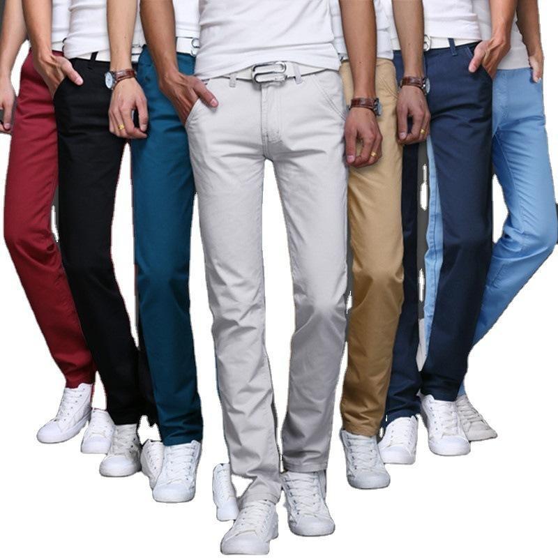 Summer Casual Pants Men Cotton Slim Fit Chinos Fashion Male Clothing Plus Size Trousers Cargo Pants Streetwear
