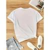 Women'S Athletic Wear Featuring A Stylish Round-Neck Short-Sleeve T-Shirt with A Cartoon Astronaut Design