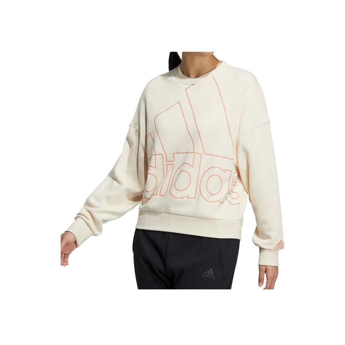 

Adidas Large Logo Crew Neck Sports Casual Pullover Sweatshirt Women sweatshirt Off-White HM9381 L