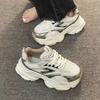 Retro Student Lightweight Heightening Platform Sports Shoes Women's 2025 Summer New Hong Kong Style Showing Feet Small Casual Dad Shoes