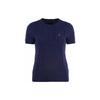 Polo FW22 Logo Embroidered Chunky Knit Short Sleeve Regular T-Shirt Women T-Shirts Navy-Blue 211873374-004