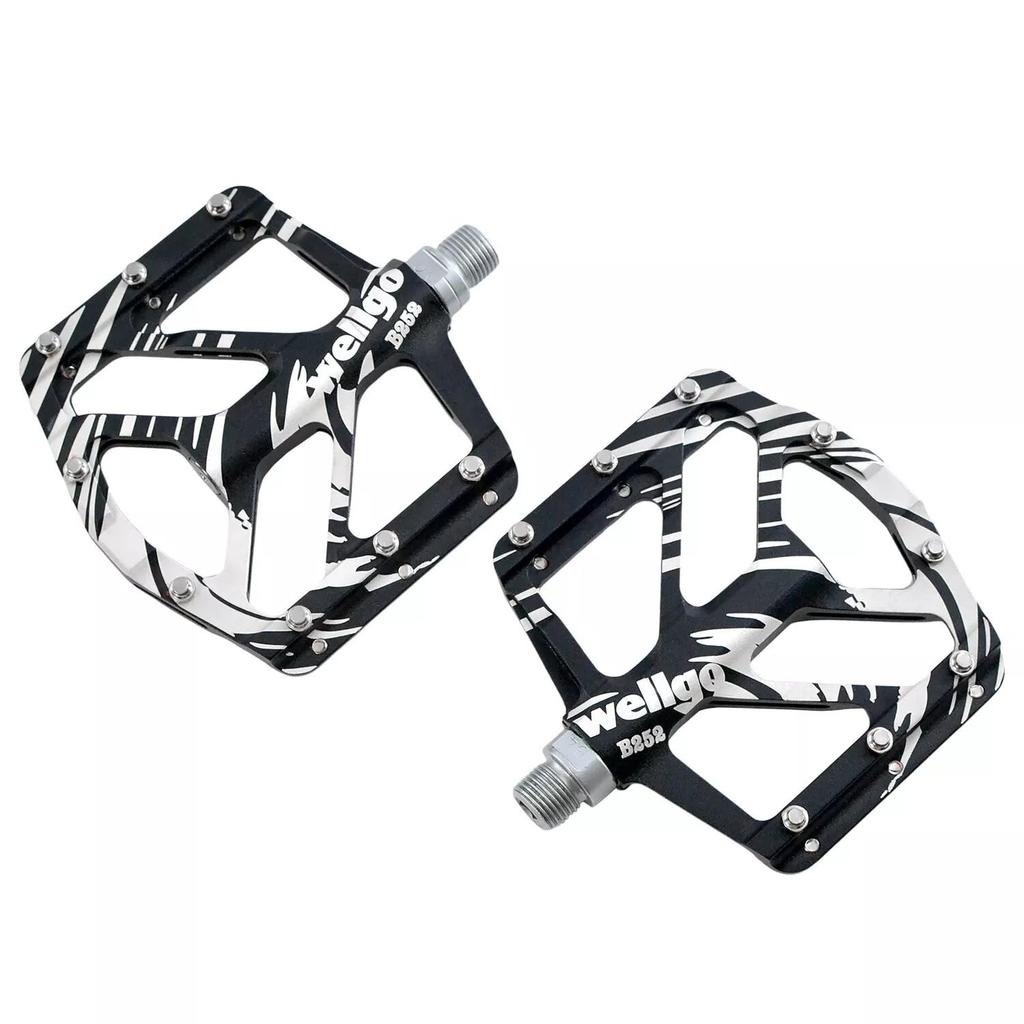 Wellgo B252 Flat Pedals Low Profile Design, Black,WE3093