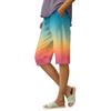Women's Summer Elasticated Tie Waist Gradient Colour Cotton Linen Loose Shorts