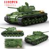 Military World War Russian T-34 KV-1 Heavy Tank Building Blocks WW2 Panther Sherman Tiger Panzer Maus Tanks Bricks Kids Toys