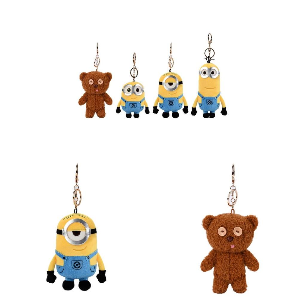 Minions Mi Villano Favorito Llavero de Peluche Colgante para Bolso Juguete Muñeco de Peluche Dibujos Animados Regalo