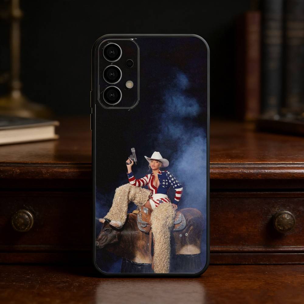 

B-beyonce Cowboy Cool singer Phone Case For Samsung S25,S24,S21,S22,S23,S30,Ultra,S20,Plus,Fe,Lite Black Shell Samsung S25Plus