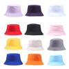 Hwcap Pure Cotton Solid Color Fisherman Hat With Embroidered Logo, Portable Bucket Hat For Sun Protection