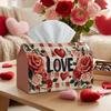 1pc Romantic Vintage Floral Valentine's Day Tissue Box - Love Hearts Roses , 17.02x25.91cm, Ideal for Kitchen, Living Room, Bedroom, Bathroom - Valent