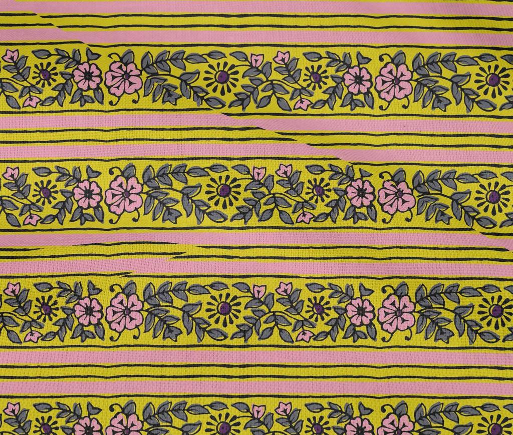 oneOone Bavlněná směsová látka Listy a květinový blokový potisk Látka na metr 40 palců