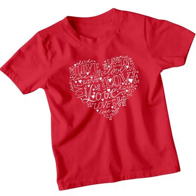 Love Heart Design Childrens Kids T-Shirt Boys Girls Love Theme Art