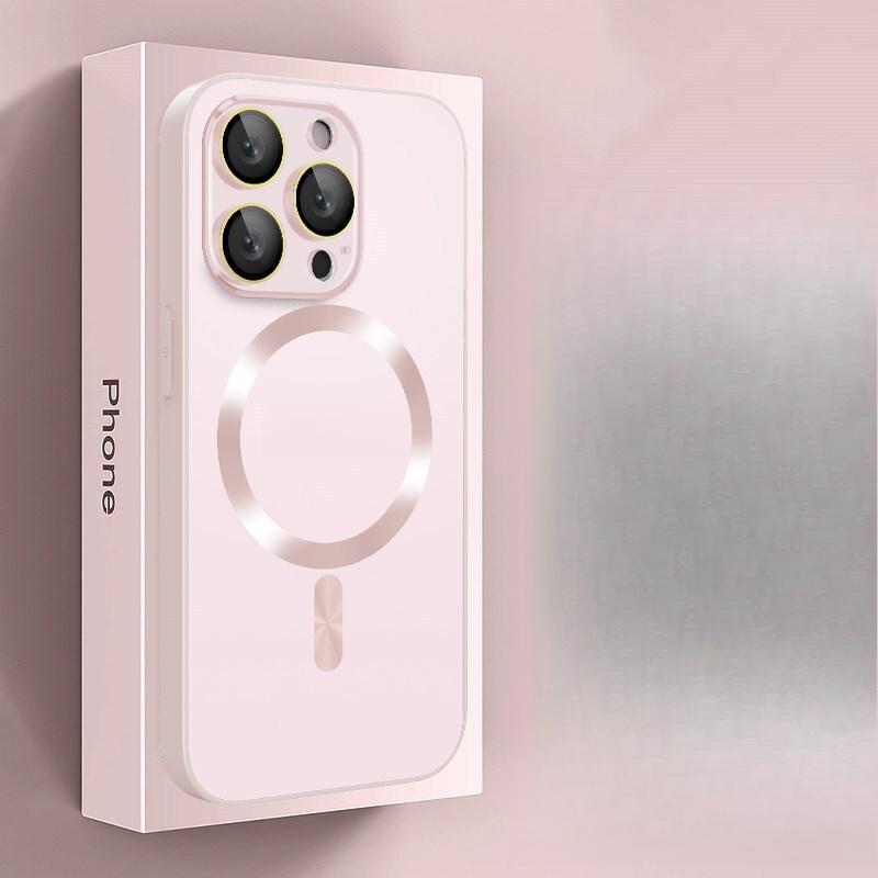 

Подходит для iPhone 15 Магнитный нано-скраб Чехол для мобильного телефона Apple 14 Защитная пленка для объектива Пылезащитная сетка Защитный чехол 13pro iPhone15plus розовый