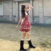 Small Senior Sense White Red Puffy Short Skirt Summer New Lace Edge Temperament Suspender Dress
