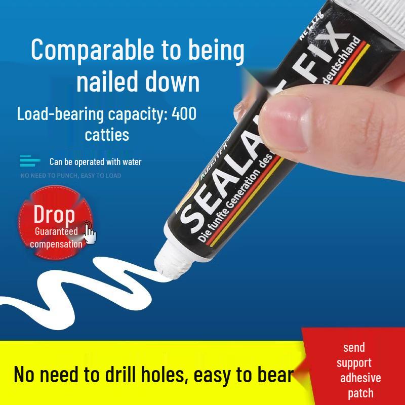 Transparent No-Drill Adhesive Glue for Tiles, Glass, Shelves, Skirting Boards, and Woodworking